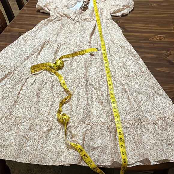 NWT Show Me Your Mumu Odette Midi Dress Ditsy Daisy Beige Linen Blend size XL - Picture 16 of 16